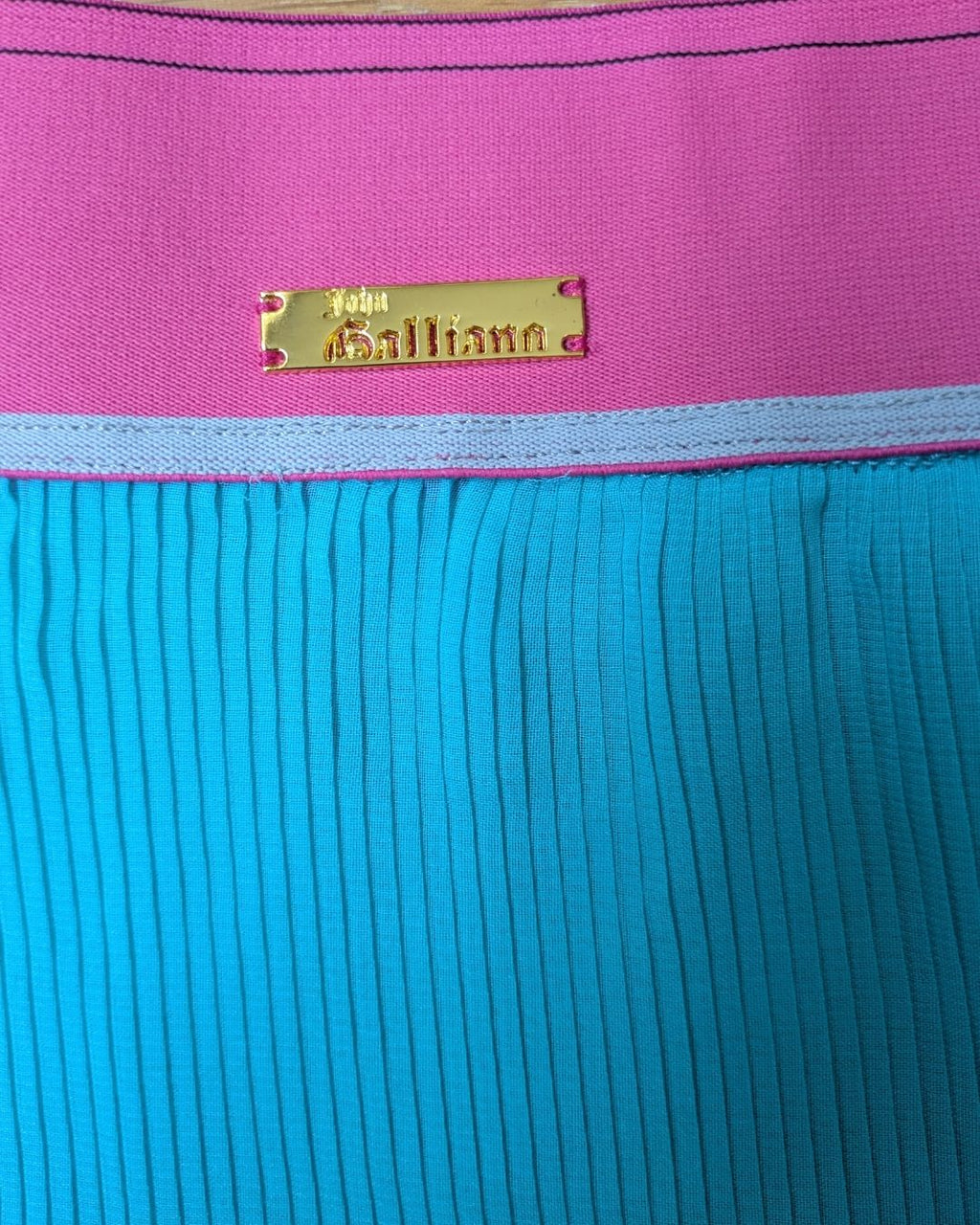 John Galliano Mare 2004-2005 Archival Color-Block Ribbed Mini Skirt