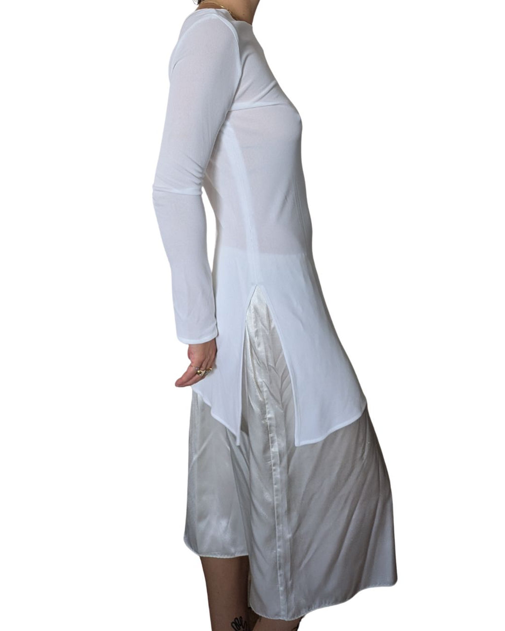 Calvin Klein Collection Spring/Summer 1996 Runway Sheer White Tunic Dress