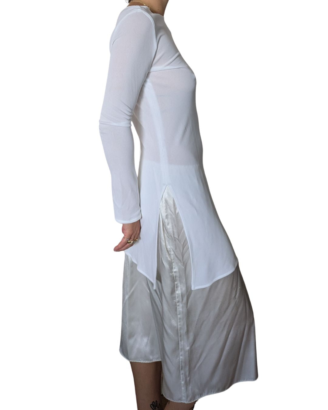 Calvin Klein Collection Spring/Summer 1996 Runway Sheer White Tunic Dress