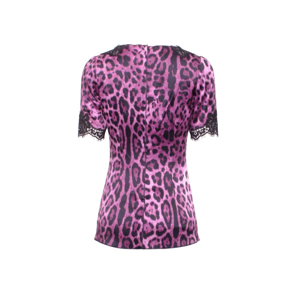 D&G 2000s Pink & Purple Leopard Print Corset Top & Matching Scarf Set