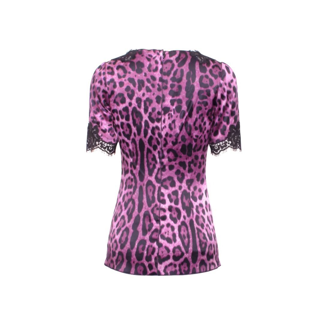 D&G 2000s Pink & Purple Leopard Print Corset Top & Matching Scarf Set