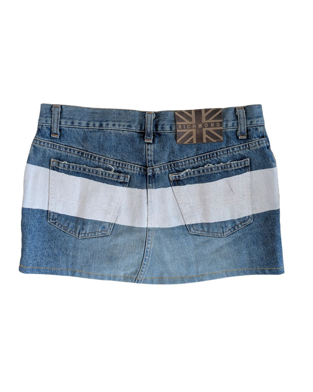 John Richmond Fall/Winter 2002 Trompe-l'Oeil Belt Denim Mini Skirt