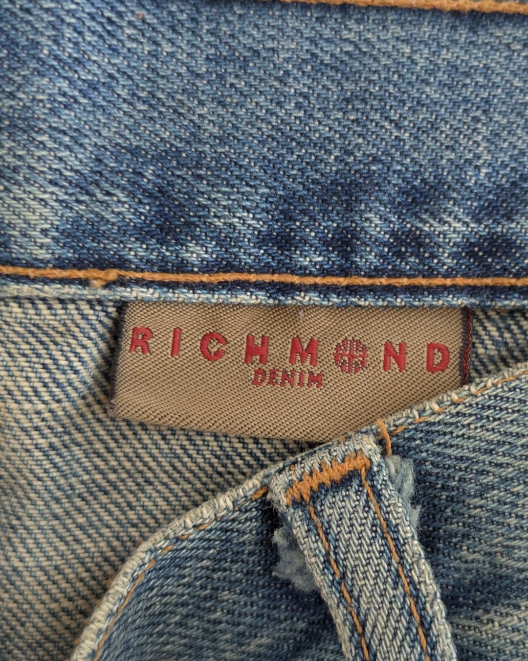 John Richmond Fall/Winter 2002 Trompe-l'Oeil Belt Denim Mini Skirt