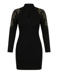 Lillie Rubin 1980s Studded Mock-Neck Cocktail Dress — Made in USA