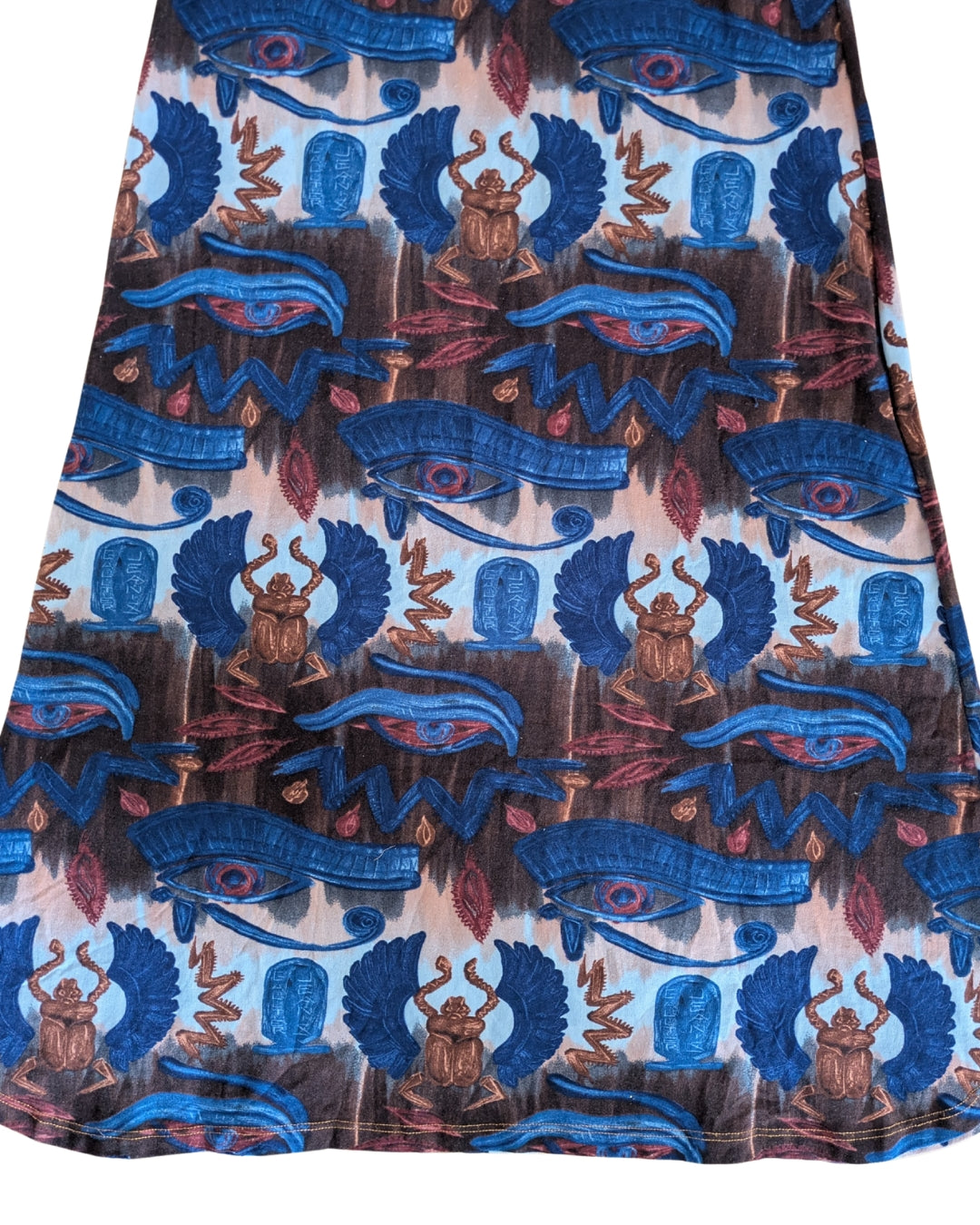 Jean Paul Gaultier Jeans Spring/Summer 1997 Egyptian Print Mesh Midi Dress