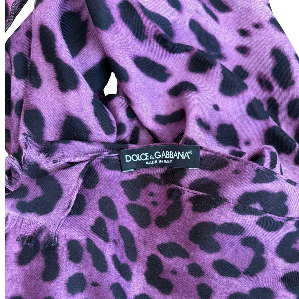D&G 2000s Pink & Purple Leopard Print Corset Top & Matching Scarf Set