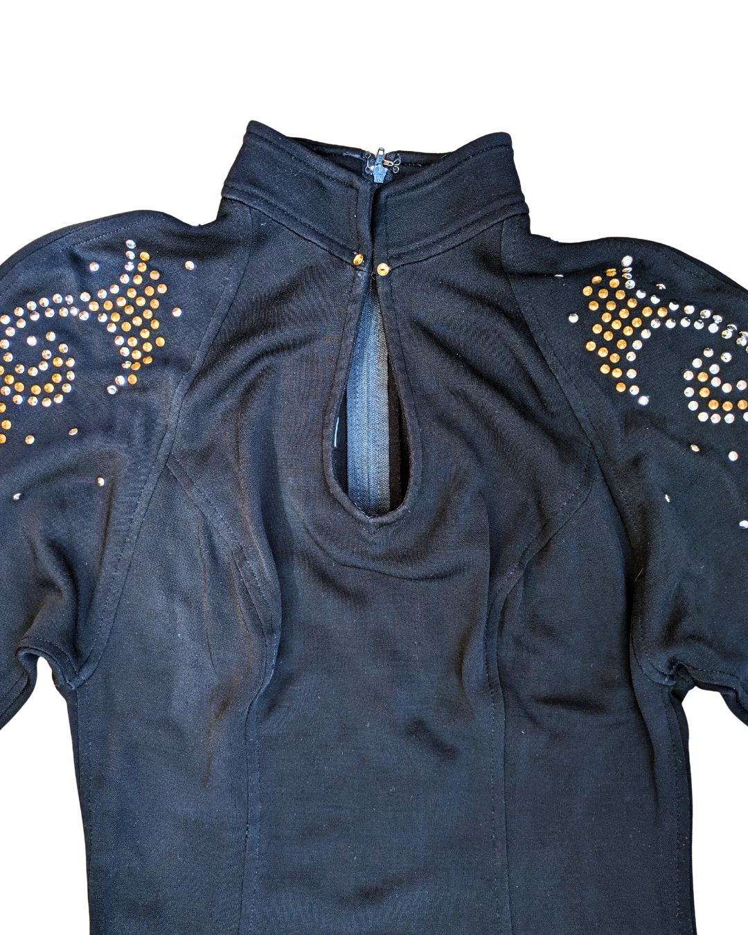 Lillie Rubin 1980s Studded Mock-Neck Cocktail Dress — Made in USA