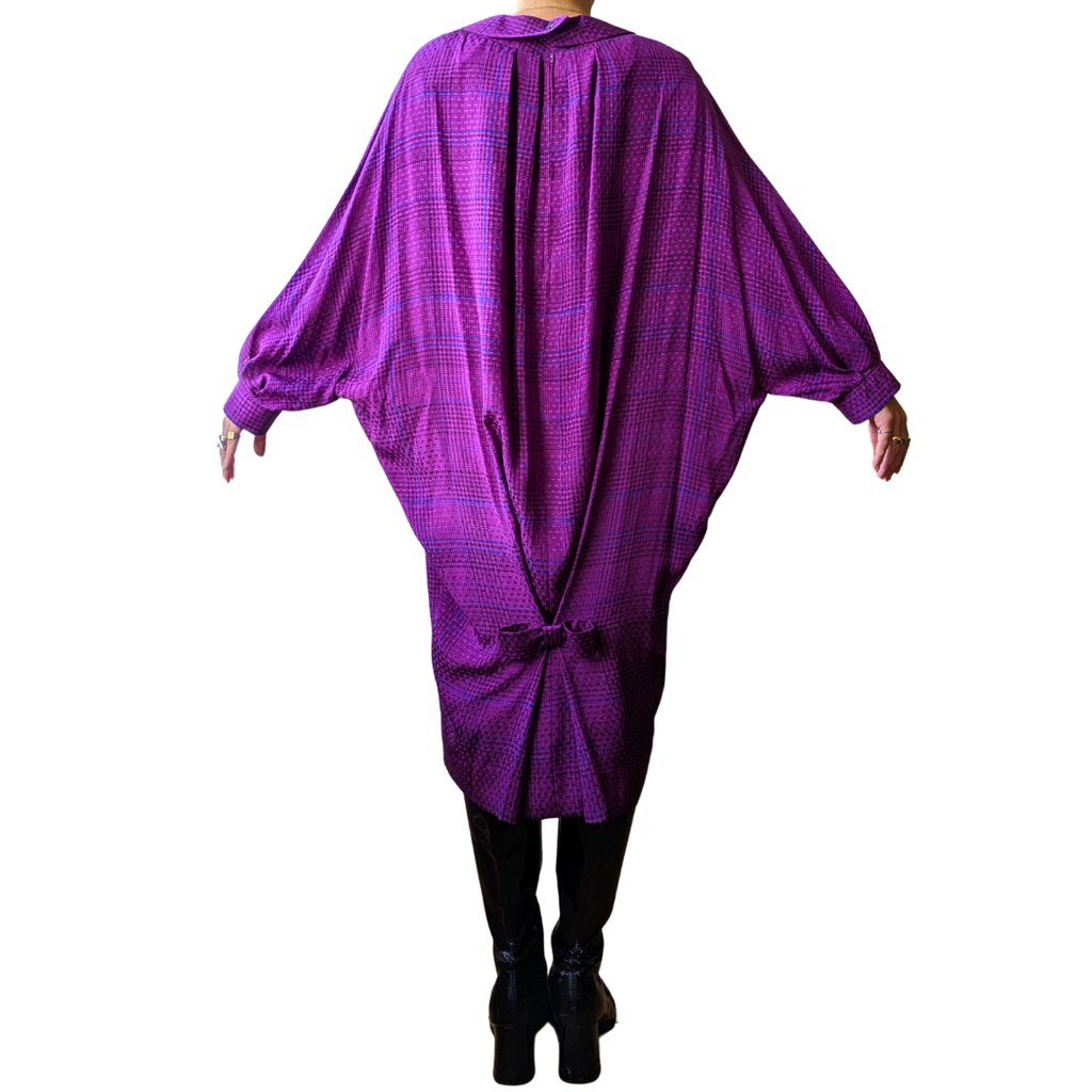 Pierre Cardin Fall/Winter 1983-1984 Fuchsia Plaid Ovoid Dress