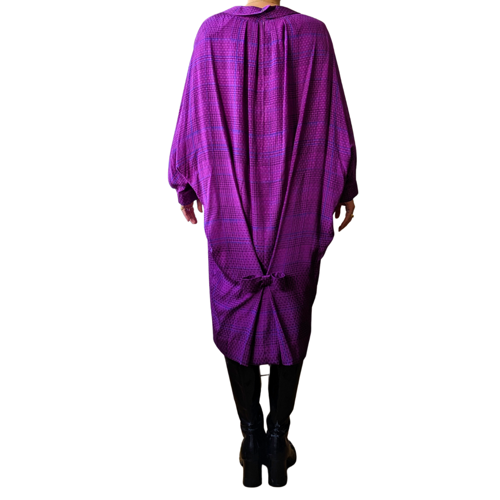 Pierre Cardin Fall/Winter 1983-1984 Fuchsia Plaid Ovoid Dress