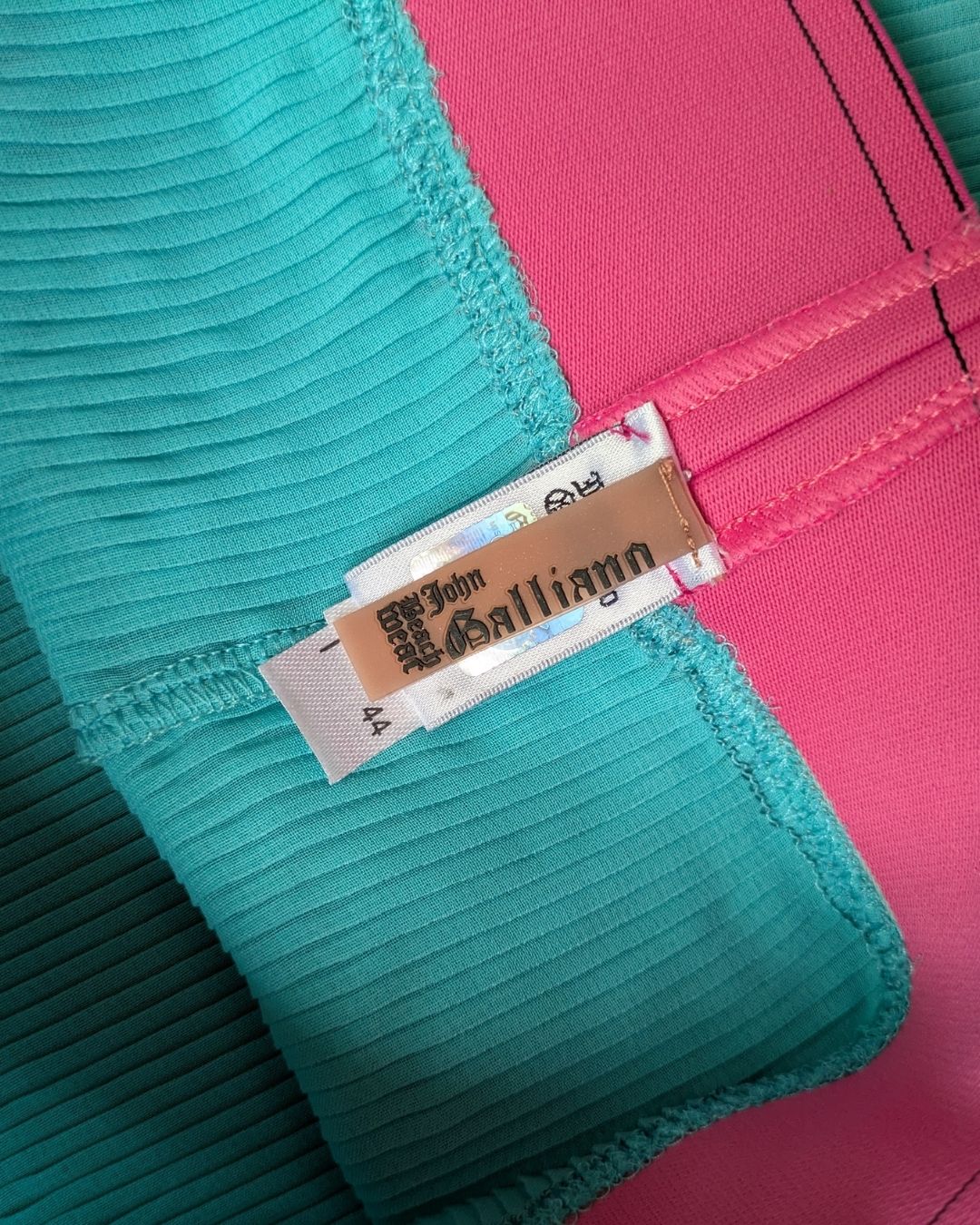 John Galliano Mare 2004-2005 Archival Color-Block Ribbed Mini Skirt