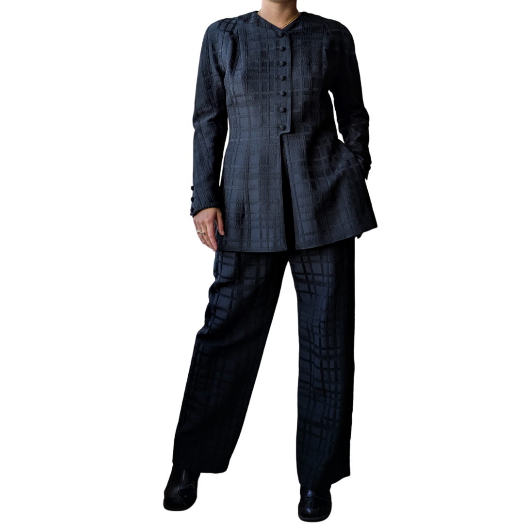 Valentino Boutique 1980s Black Power Suit