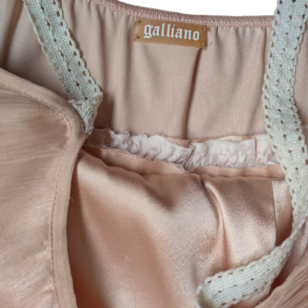 John Galliano Spring/Summer 2009 Pink Silk Chiffon Boudoir Slip Dress