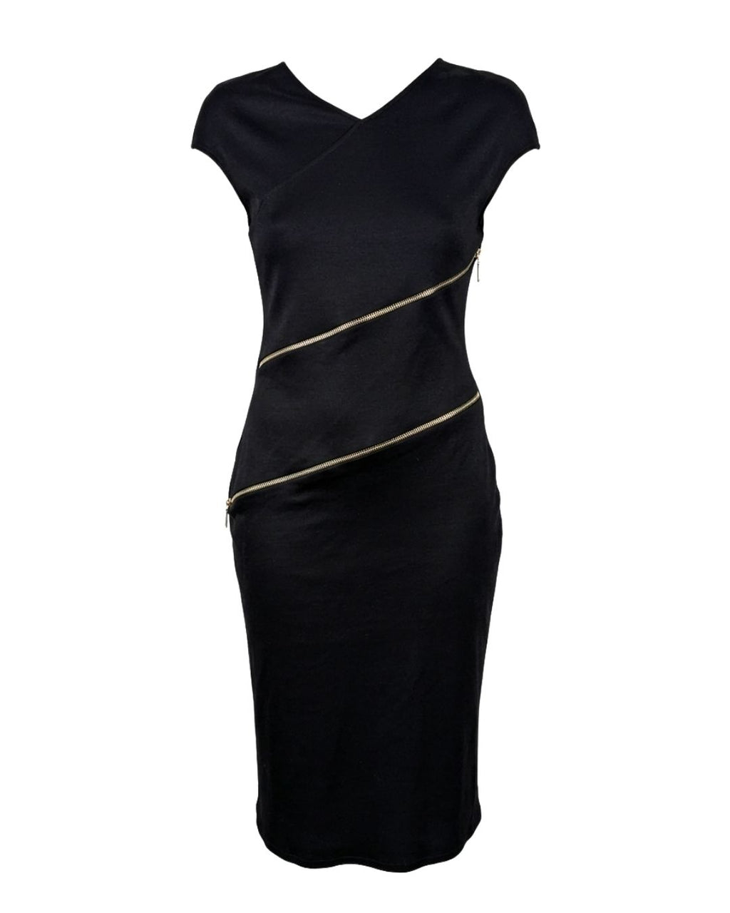 Paco Rabanne Spring/Summer 2001 Black Cotton Jersey Asymmetric Zip Dress