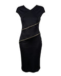 Paco Rabanne Spring/Summer 2001 Black Cotton Jersey Asymmetric Zip Dress