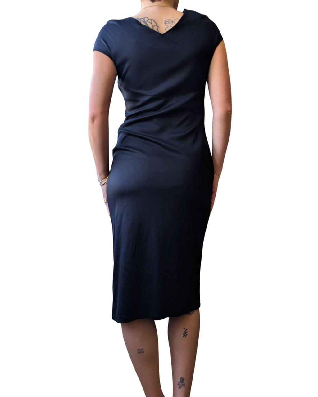 Paco Rabanne Spring/Summer 2001 Black Cotton Jersey Asymmetric Zip Dress