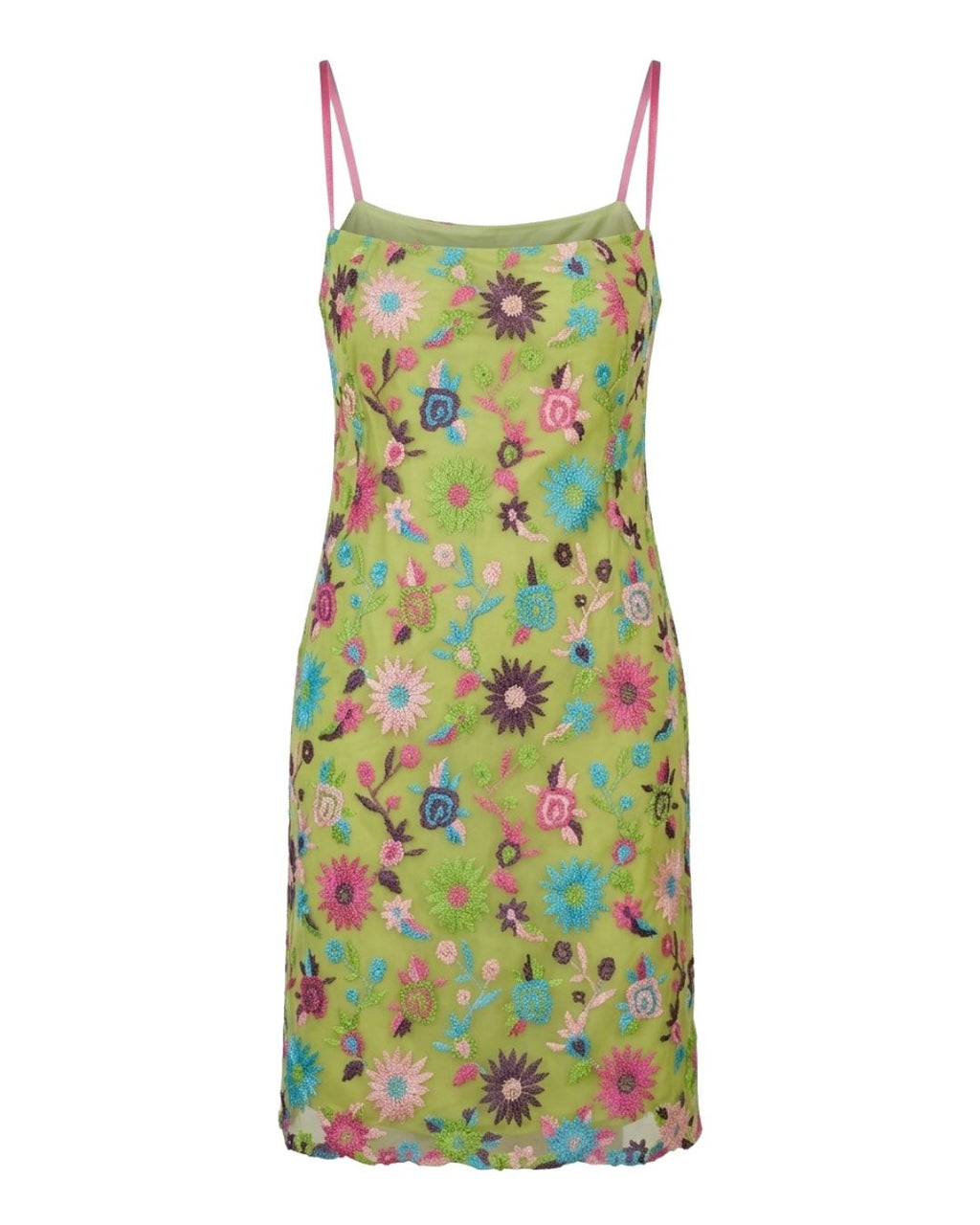 Christian Lacroix Bazar Early 2000s Floral Embroidered Tulle Midi Dress