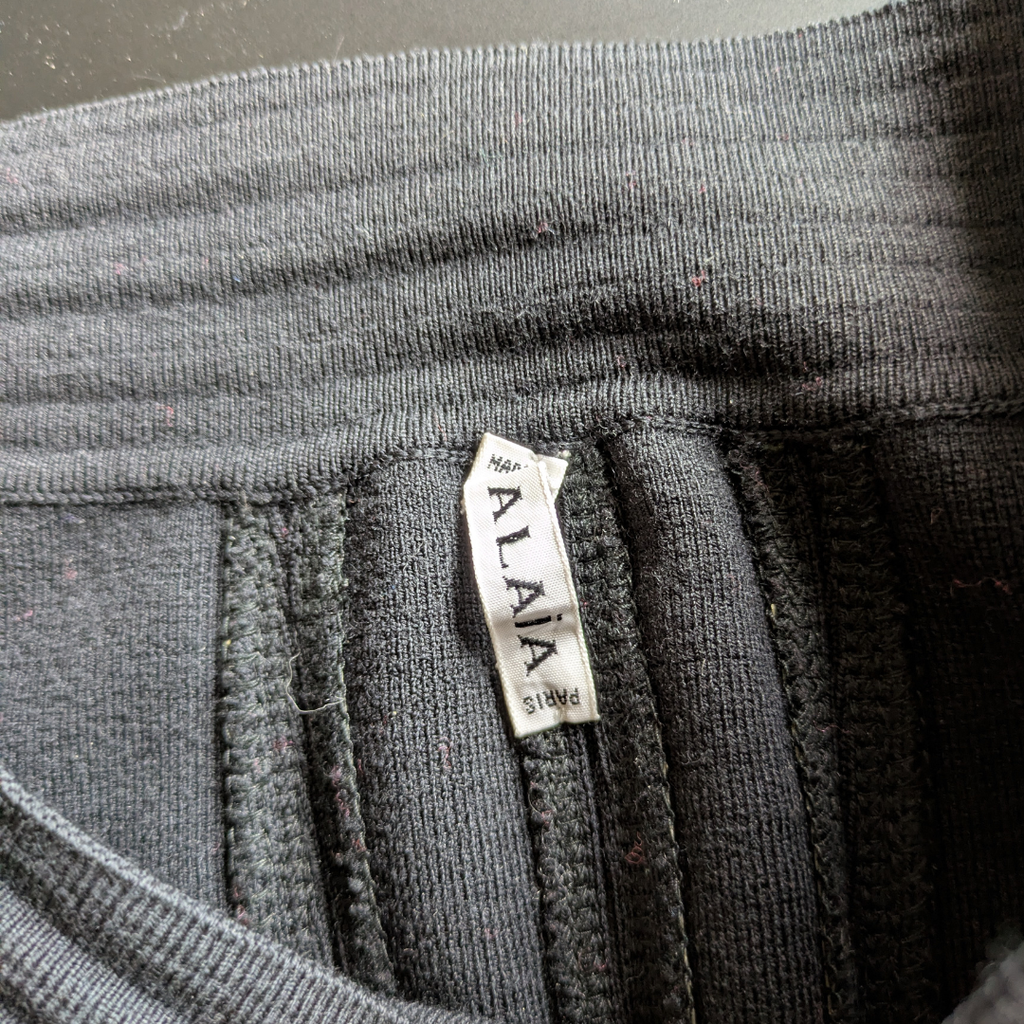 Azzedine Alaïa Circa Spring 1993 Black Wool & Carbon Fiber Pencil Skirt
