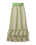Yves Saint Laurent Rive Gauche (Attributed) Late 1970s Striped Silk Faille Maxi Skirt