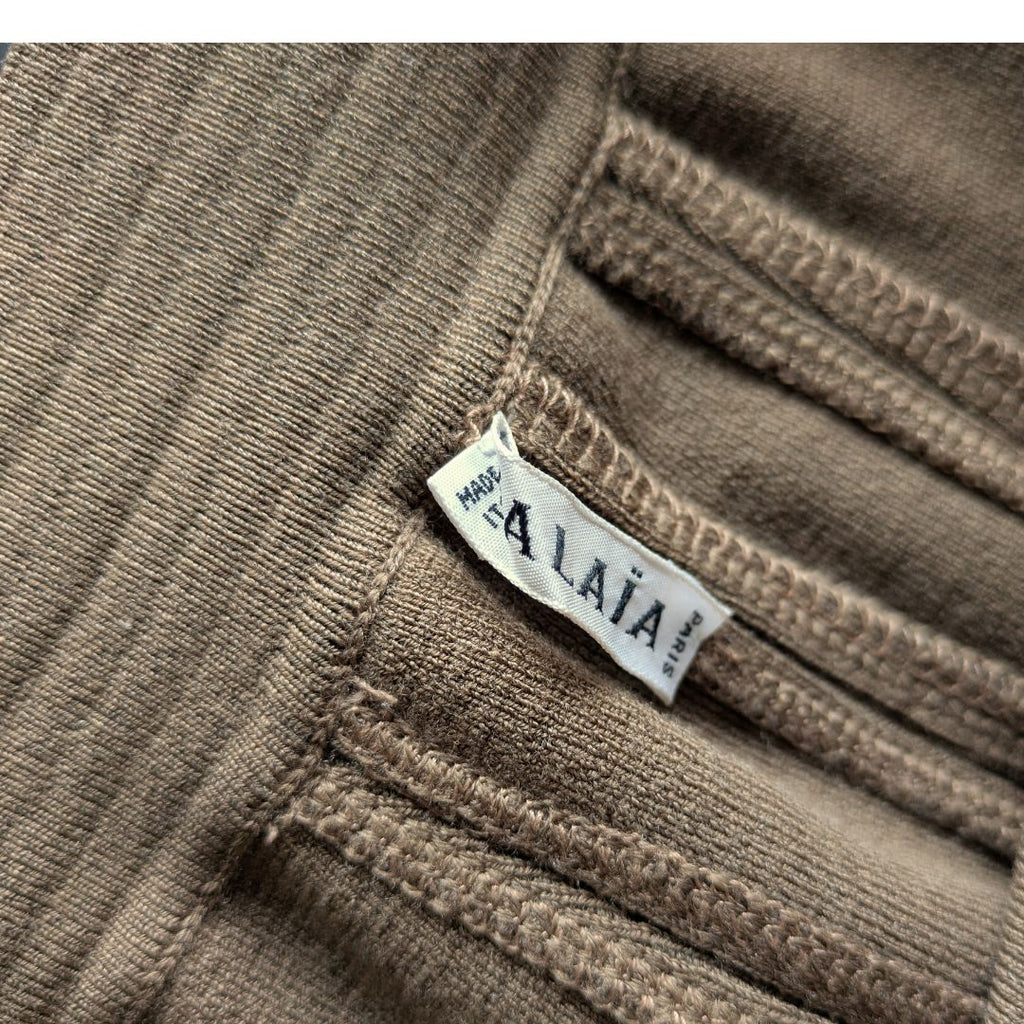 Azzedine Alaïa Circa Spring 1993 Camel Wool & Carbon Fiber Pencil Skirt