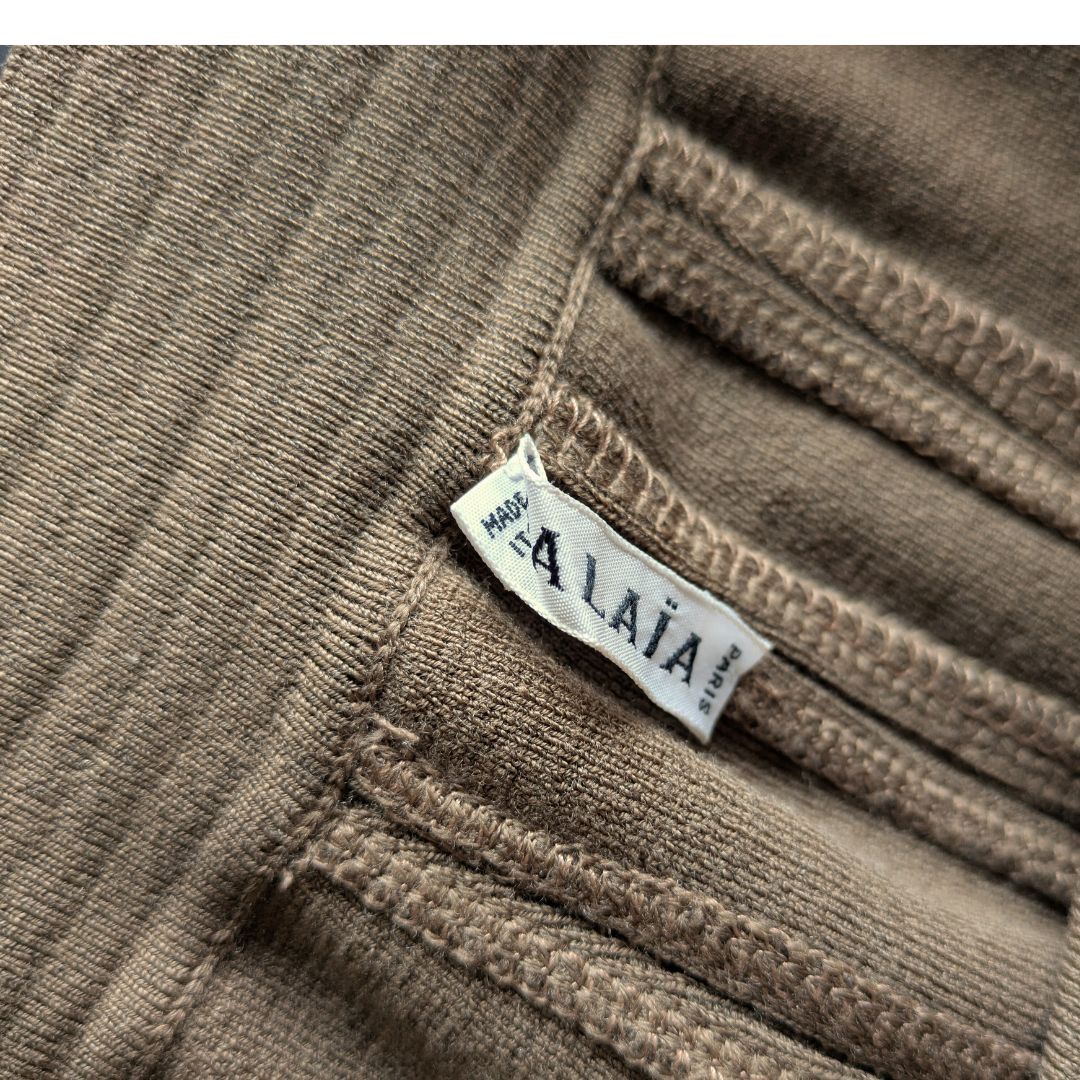 Azzedine Alaïa Circa Spring 1993 Camel Wool & Carbon Fiber Pencil Skirt