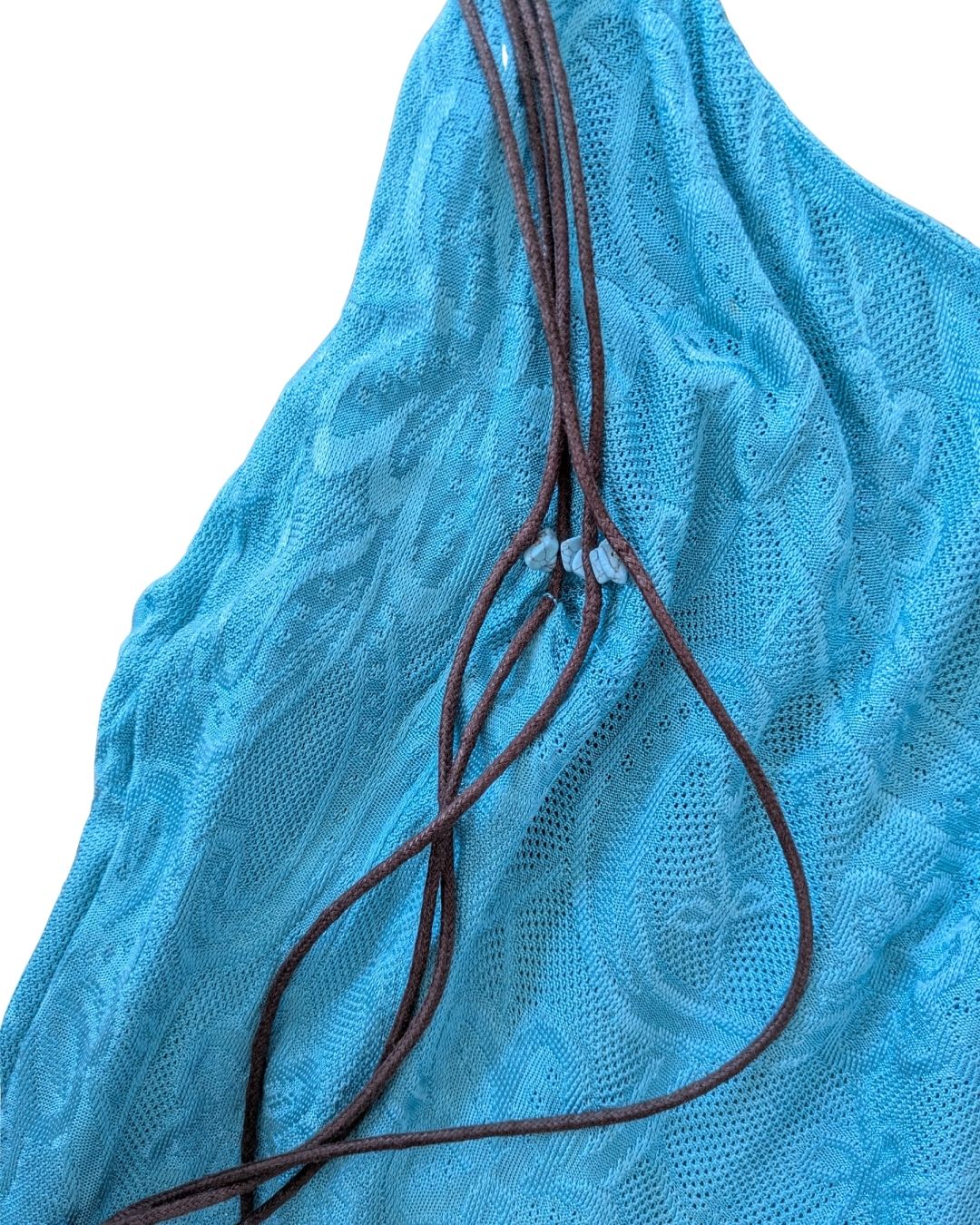 Class Roberto Cavalli 2003 Turquoise Backless Dress — Leopard Lining & Lace