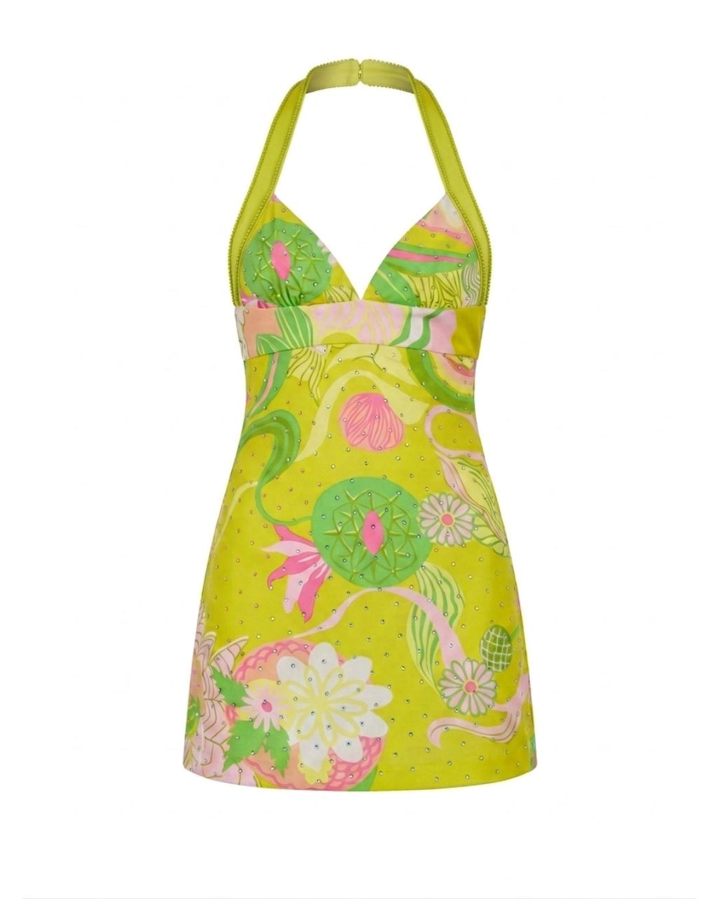 D&G Dolce & Gabbana Spring/Summer 2004 Floral Swarovski Crystal Mini Dress