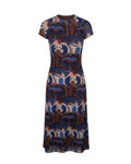 Jean Paul Gaultier Jeans Spring/Summer 1997 Egyptian Print Mesh Midi Dress