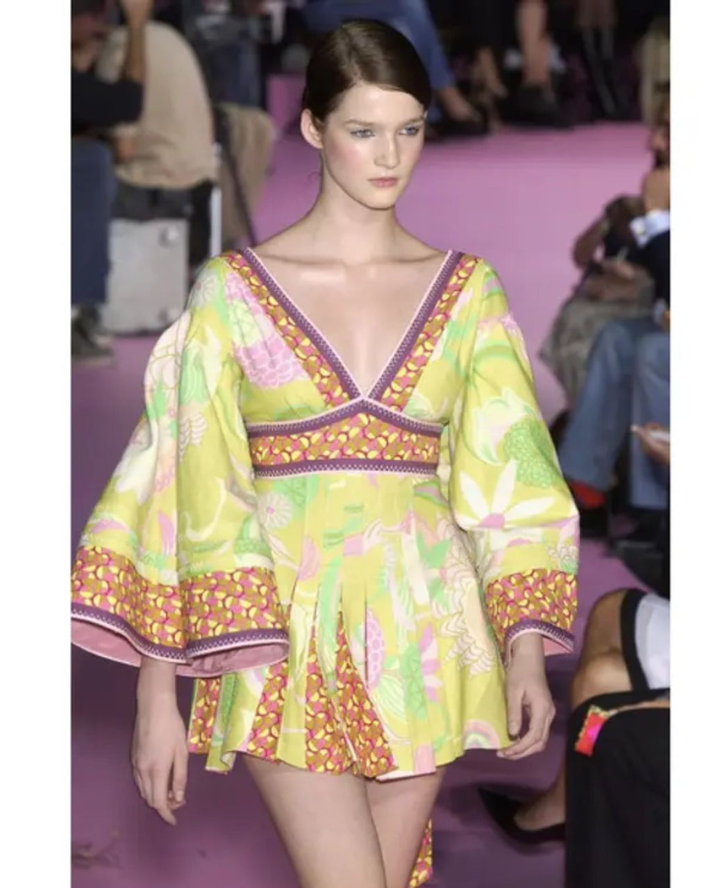 D&G Dolce & Gabbana Spring/Summer 2004 Floral Swarovski Crystal Mini Dress