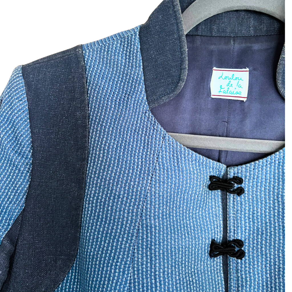 Loulou de la Falaise 2000s Blue Micro-Check Jacket — Frog Fasteners