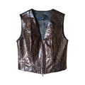 Claude Montana 1990s Croc-Embossed Vinyl Corset Vest — Bronze