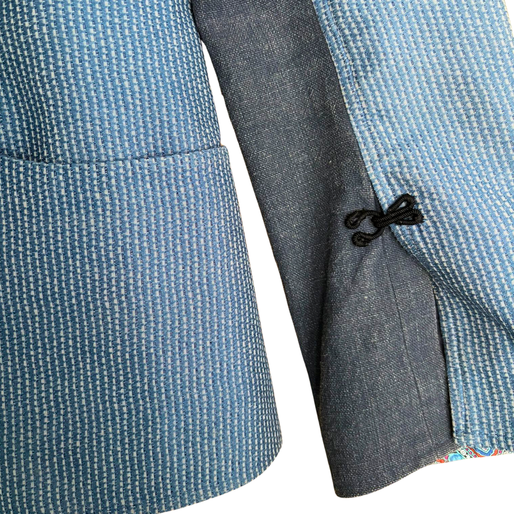 Loulou de la Falaise 2000s Blue Micro-Check Jacket — Frog Fasteners