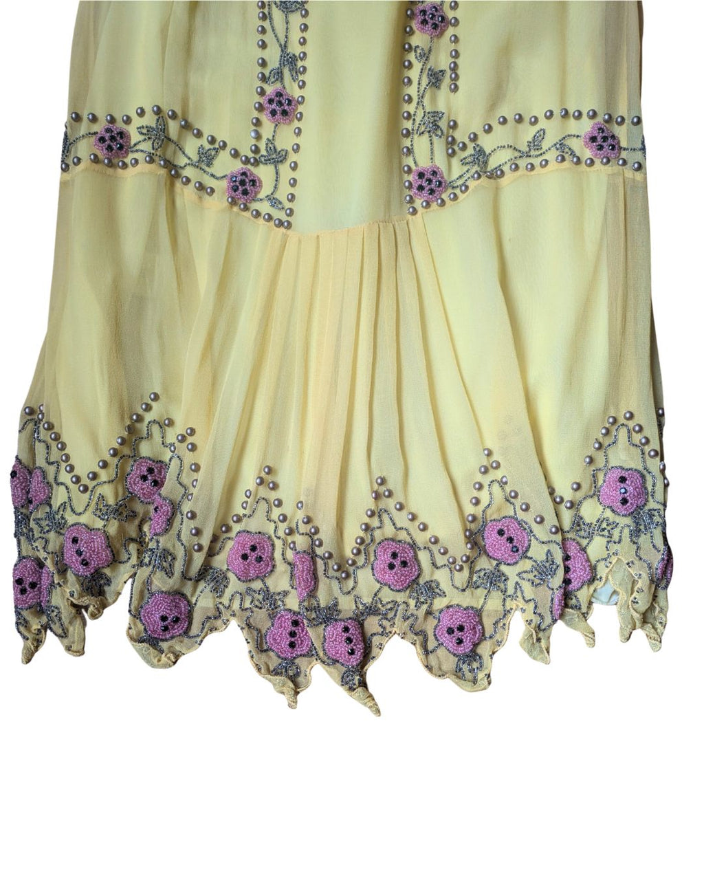 Blumarine Couture Spring/Summer 2004 Runway Butter Yellow Beaded Silk Dress & Slip