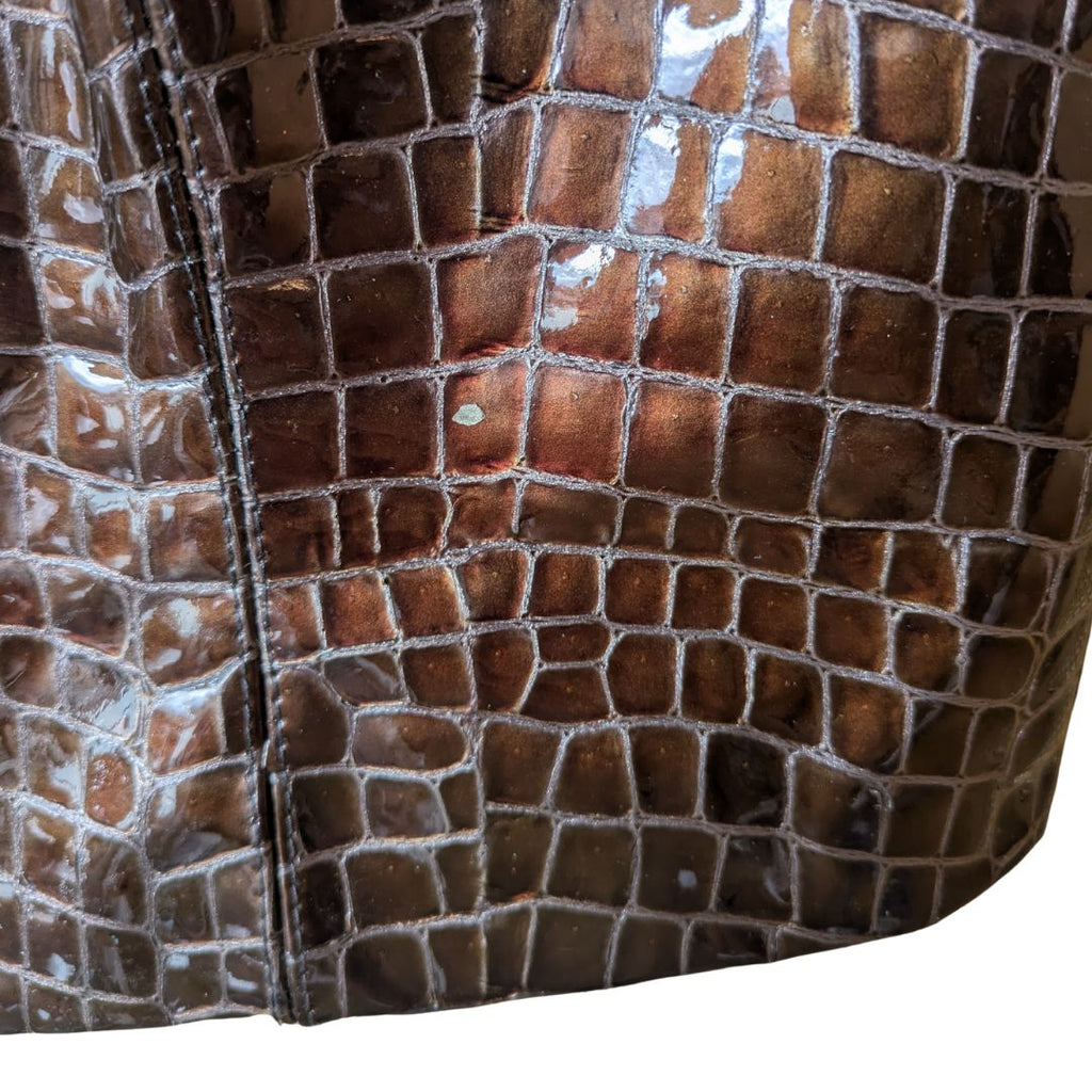 Claude Montana 1990s Croc-Embossed Vinyl Corset Vest — Bronze