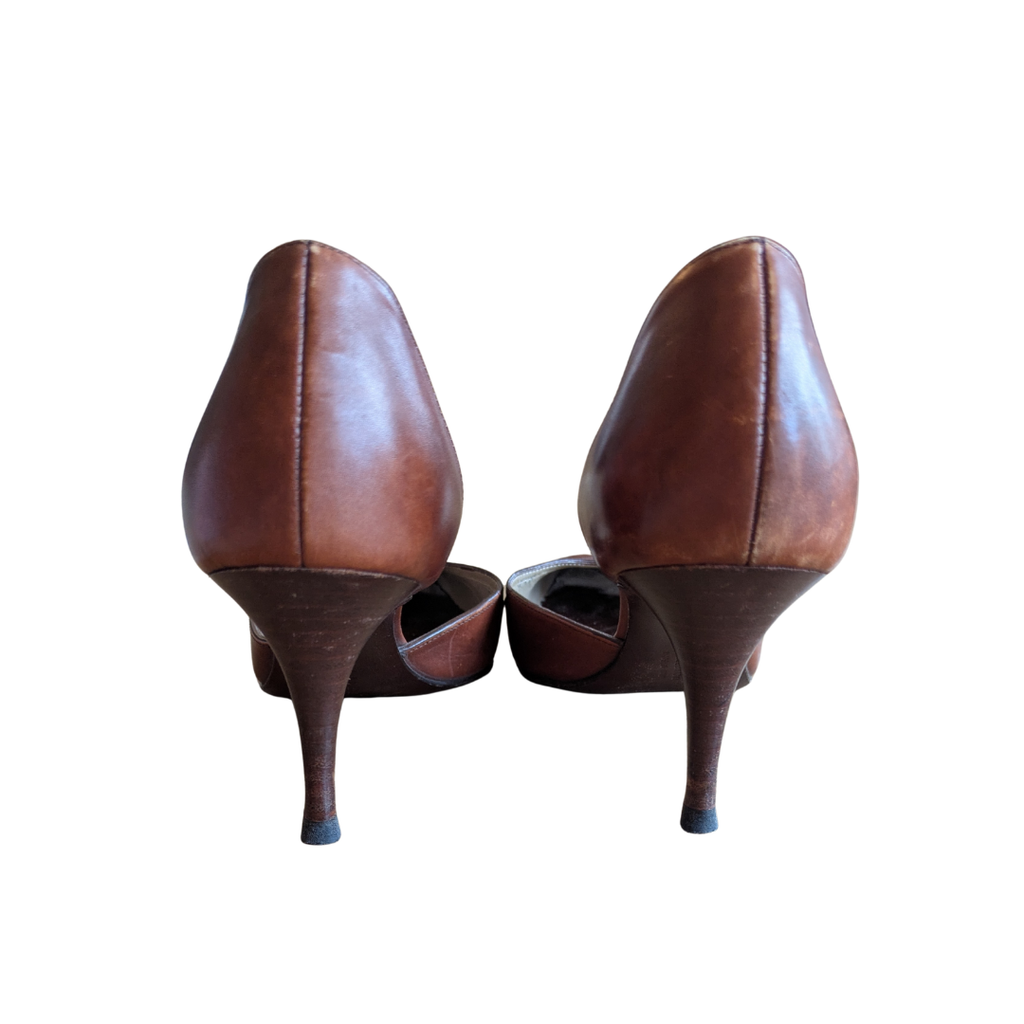 Ralph Lauren Collection 2000s Brown Leather d'Orsay Pumps
