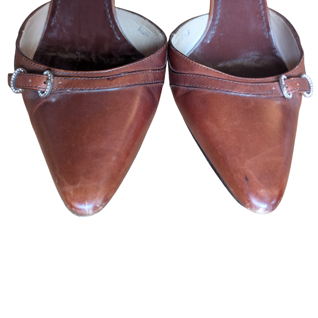 Ralph Lauren Collection 2000s Brown Leather d'Orsay Pumps
