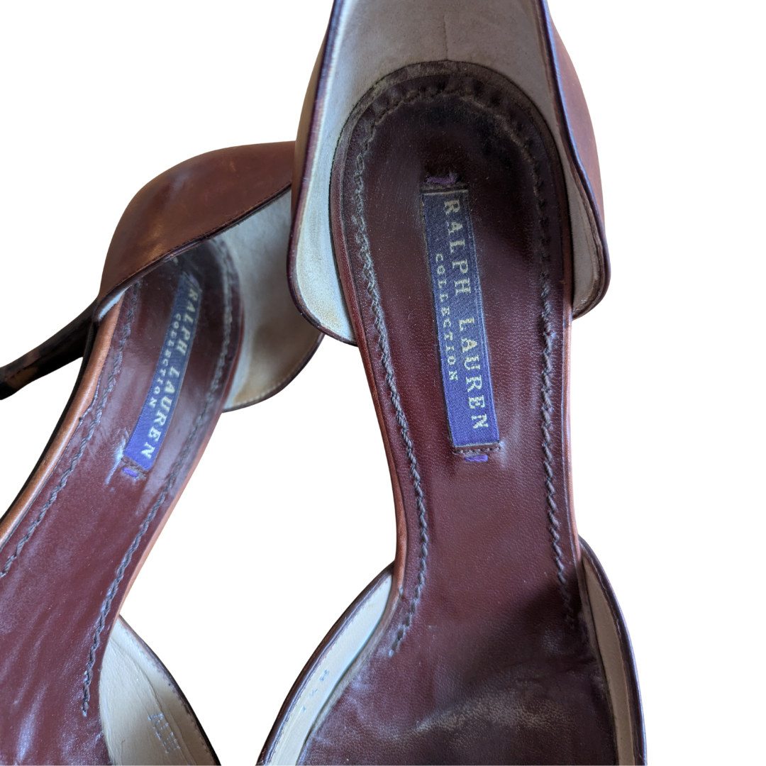 Ralph Lauren Collection 2000s Brown Leather d'Orsay Pumps