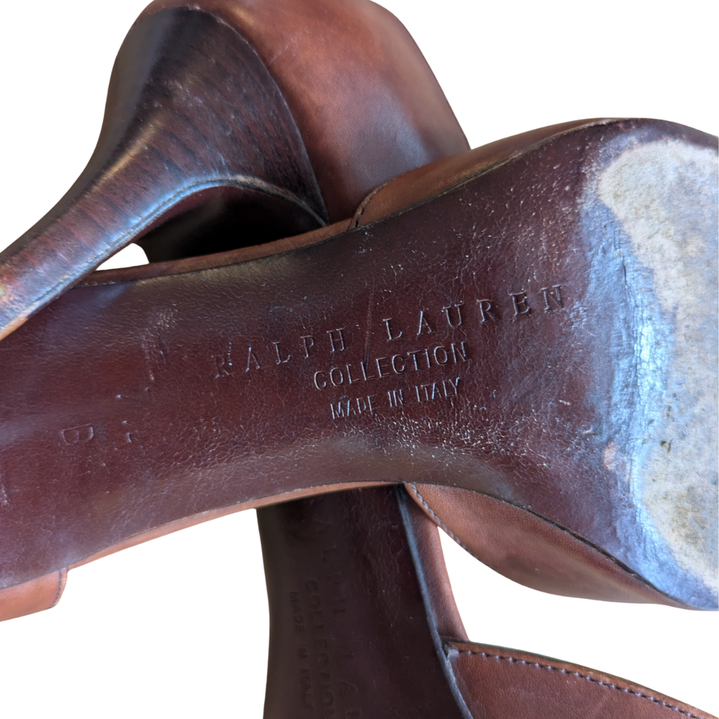 Ralph Lauren Collection 2000s Brown Leather d'Orsay Pumps