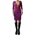 Mara Hoffman 2000s Silk Mosaic Print V-Neck Dress — Gold O-Ring