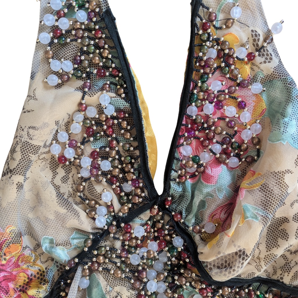 Tiziano Mazzilli Gypsy Couture 2000s Beaded Silk Halter Dress