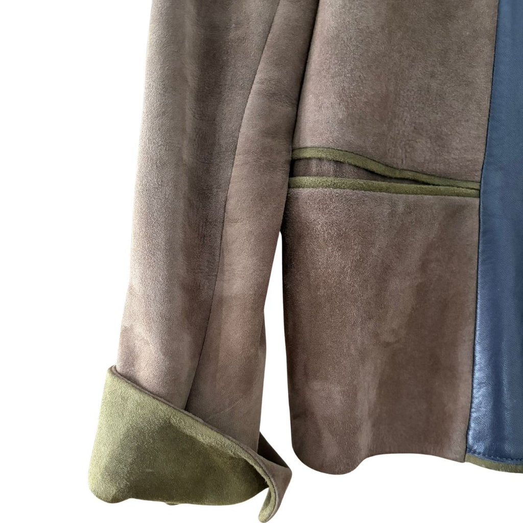 Loulou de la Falaise 2000s Leather & Suede Patchwork Jacket