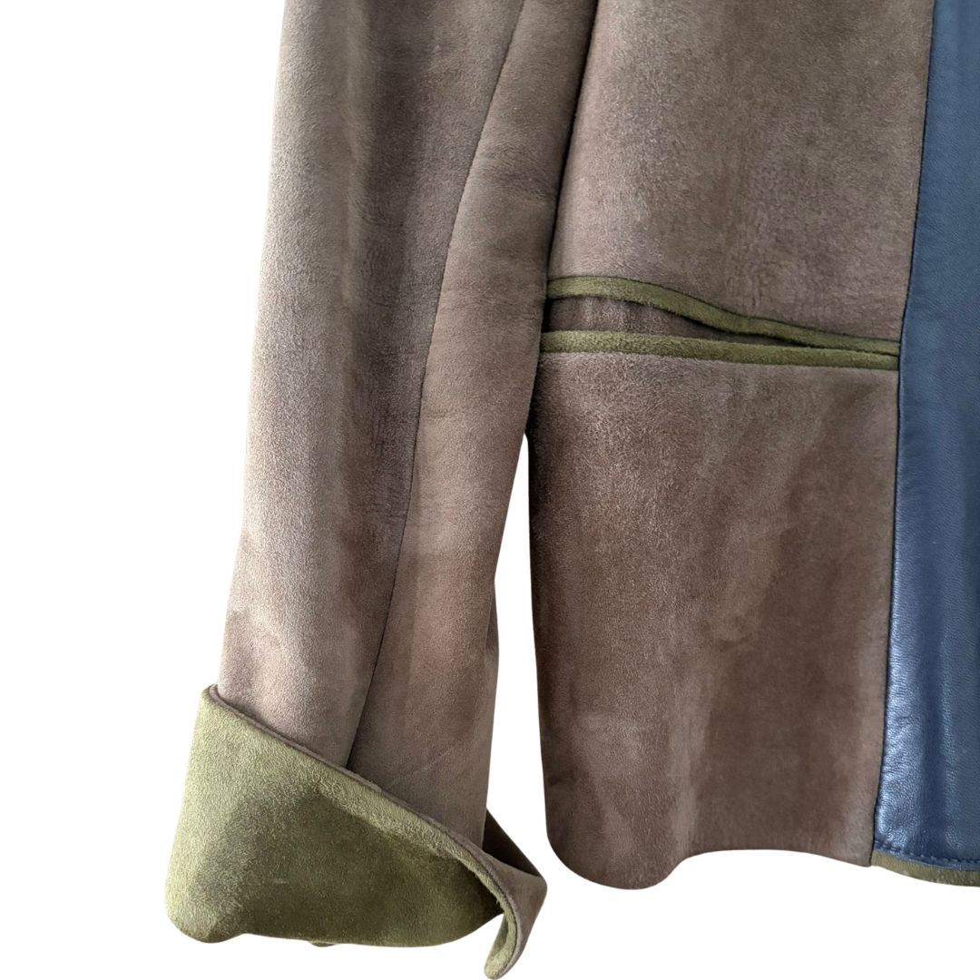 Loulou de la Falaise 2000s Leather & Suede Patchwork Jacket