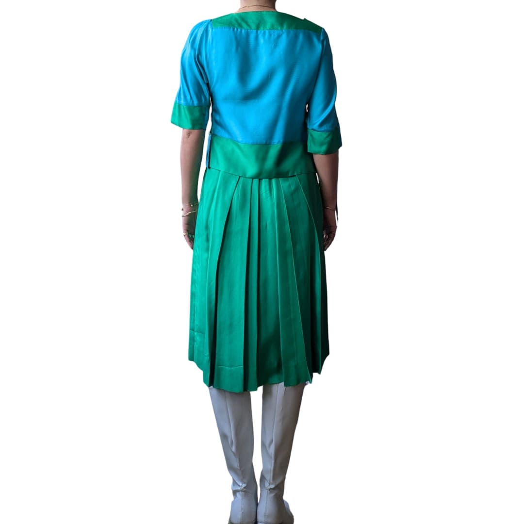 Lanvin Paris Spring/Summer 1987 Color-Block Silk Ensemble