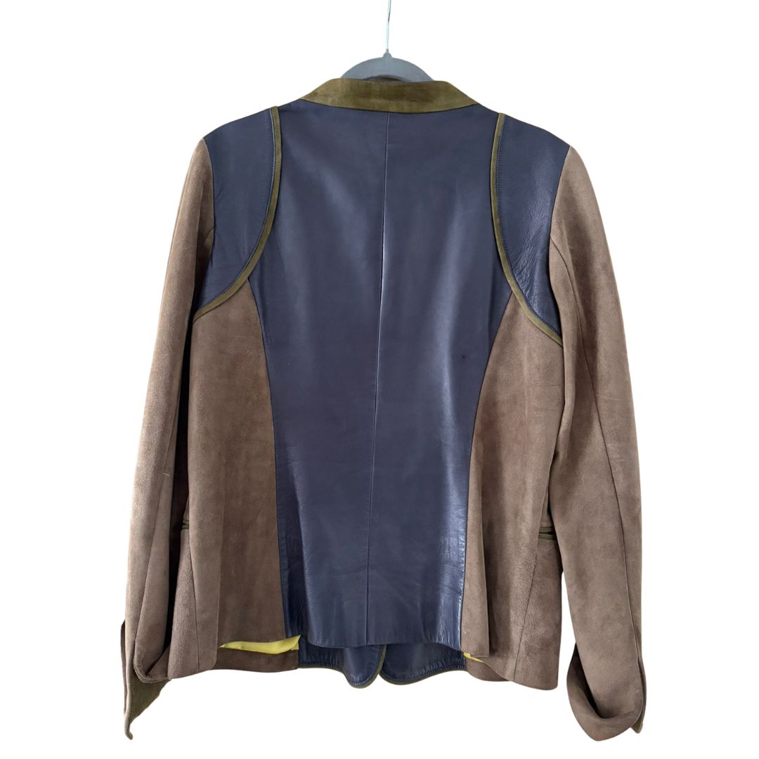 Loulou de la Falaise 2000s Leather & Suede Patchwork Jacket
