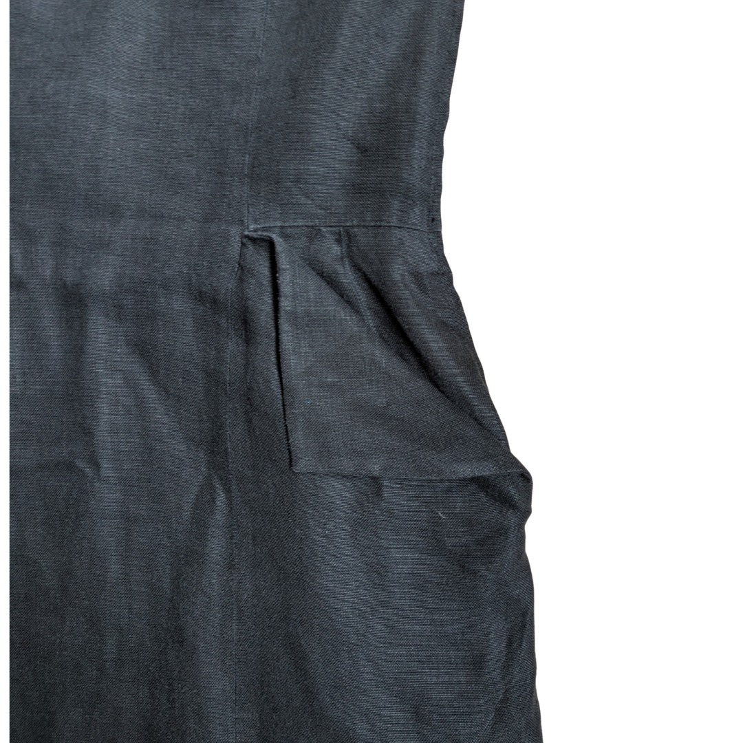 Christian Dior Boutique 1990s Black Linen Bustier Dress — Ferré Era