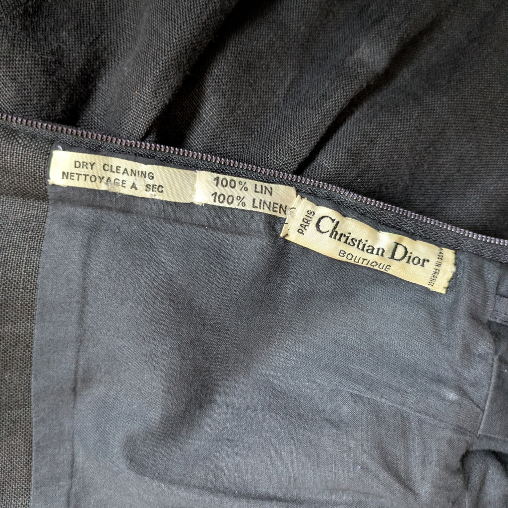 Christian Dior Boutique 1990s Black Linen Bustier Dress — Ferré Era