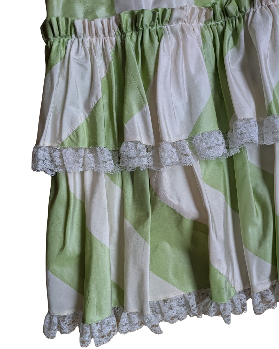 Yves Saint Laurent Rive Gauche (Attributed) Late 1970s Striped Silk Faille Maxi Skirt
