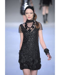 Blugirl by Blumarine Fall/Winter 2010 Runway Black Embroidered Flower Dress — Look 35