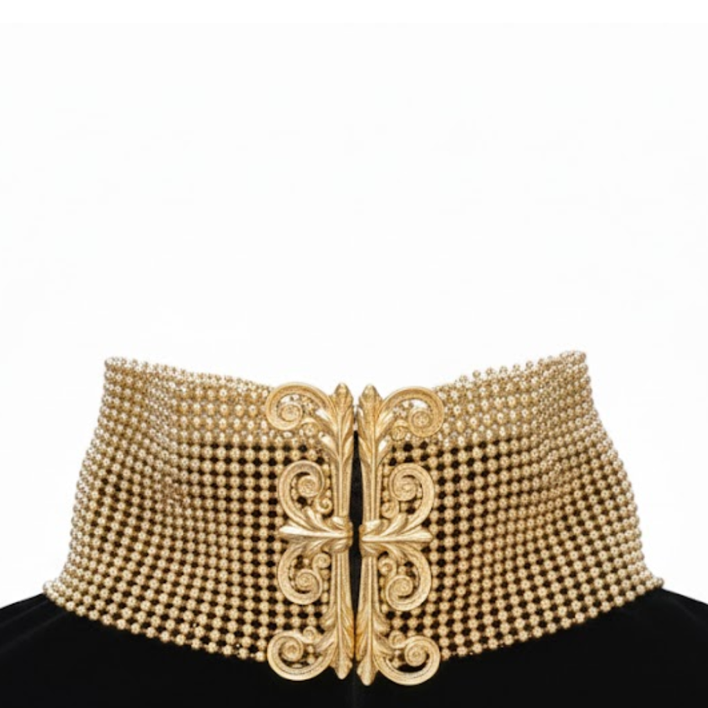 Gianfranco Ferré Early 1990s Black Velvet Dress — Baroque Embroidered Jewel Neck