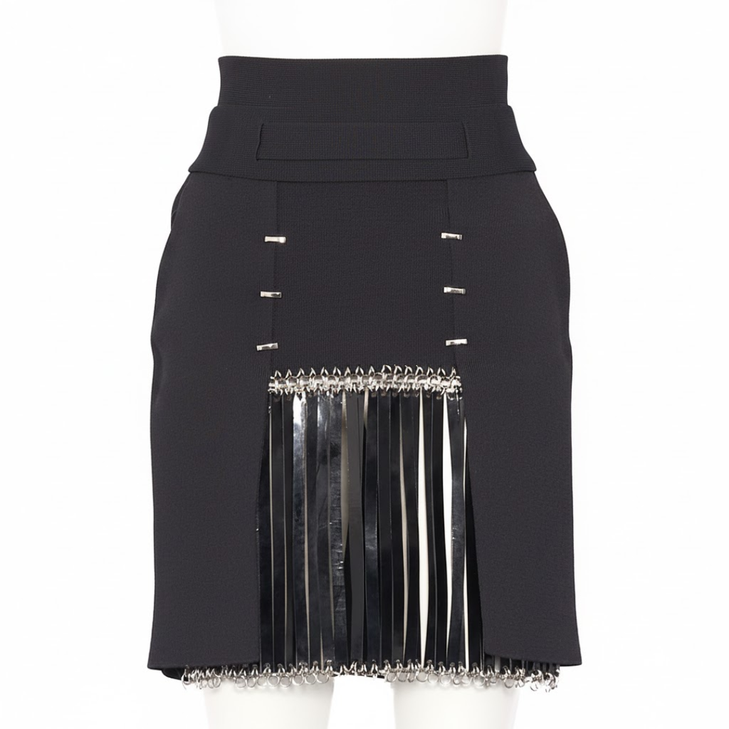 Paco Rabanne by Manish Arora Fall/Winter 2012 Runway Leather Fringe Skirt — Look 35
