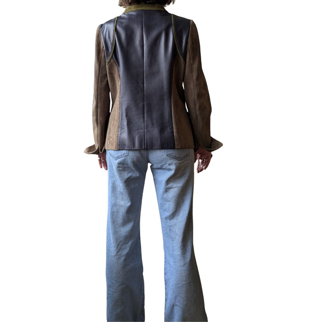 Loulou de la Falaise 2000s Leather & Suede Patchwork Jacket